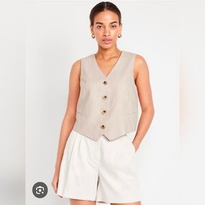 Old Navy Linen Blend Vest Size XL